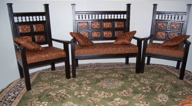 Chaniot Wooden Sofa/Three Piece Suite